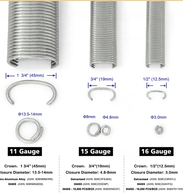 China-top 16 gauge 1/2'' Crown C Ring Staples 1,000PCS/Pack