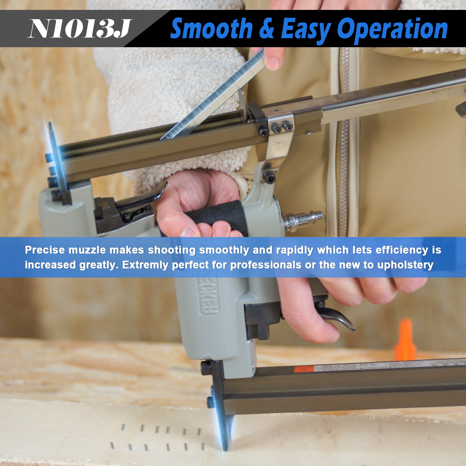 Woodpecker N1013J 20 Gauge Power Upholstery Stapler, 7/16'' Crown Air Staple Gun