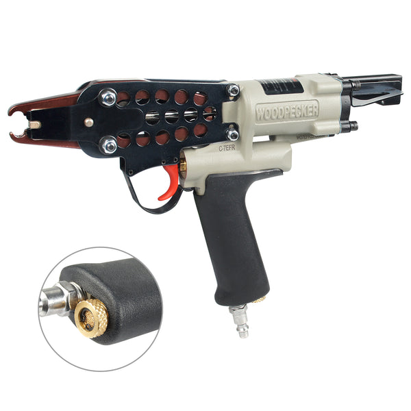 WOODPECKER C-7EFR Air Hog Ring Gun with Variable Speed Control, 15 Gauge 3/4" (19mm) Crown, Pneumatic Hog Ring Plier Tool, Fencing Plier for Cages, Fastening