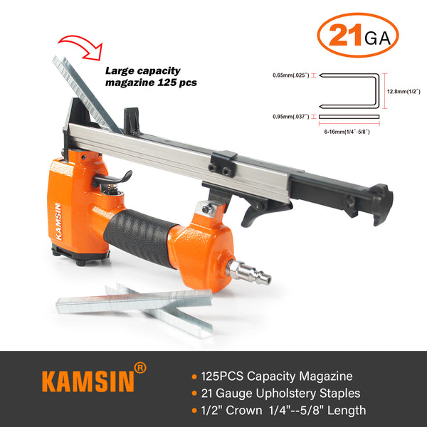 KAMSIN 8016K Fine Wire 21-Gauge Upholstery Stapler for 80 Series Staples with 1/2-Inch Crown