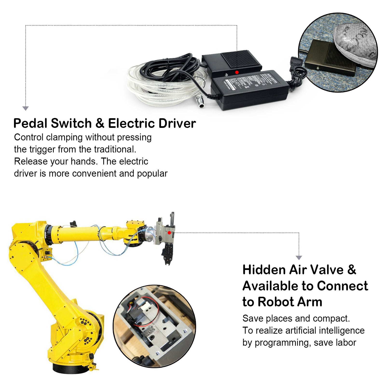 Woodpecker JC-7CA52W 15 Guage Electric Control Hog Ring Gun, Pedal Switch Control