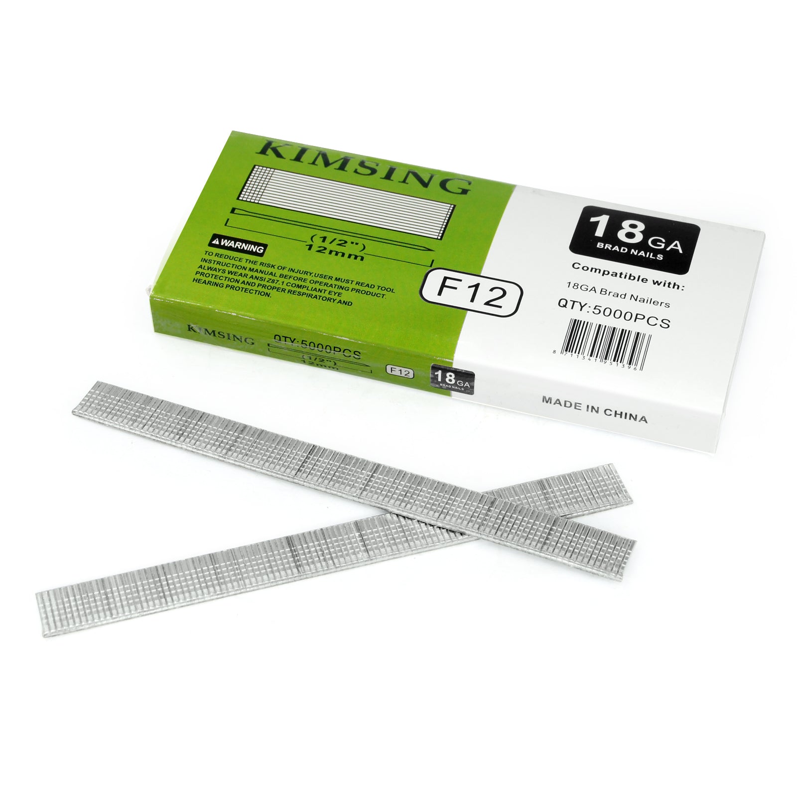 KIMSING 18 Gauge 1/2-inch (12mm) Brad Nails 5,000 PCS/ Box