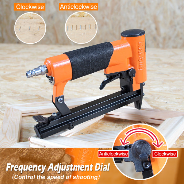KN7116S 22 Gauge Pneumatic Upholstery Stapler, 71 Series 3/8" Crown Continuous Firing Stapler