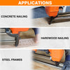 KAMSIN ST64 14 Gauge Heavy Duty Pneumatic Concrete T Nailer, 1 Inch to 2-1/2 Inch T Nails, Air Power T Nail Gun for Truss Building, Construction Framing and Concrete Nailing