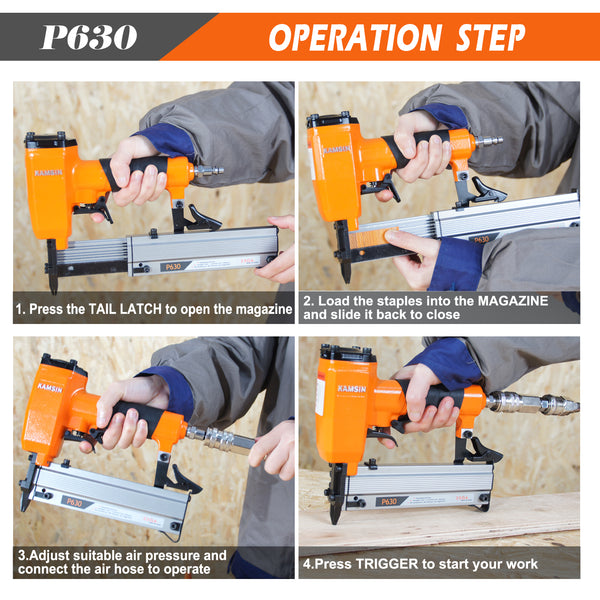 KAMSIN P630 23 Gauge Pneumatic Pin Nailer-3/8-inch to 1-3/16 -inch(10-30mm) Pin Nails, Headless Pinner with Trigger Safety for Cabinet, Windows, Doors, and Woodworking