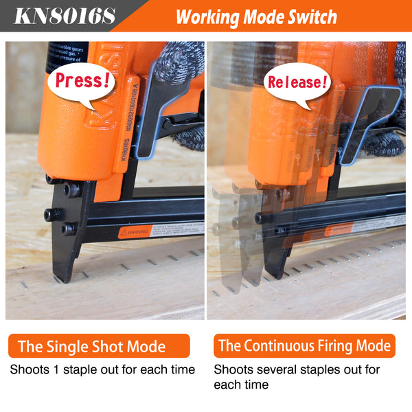 KAMSIN KN8016S 21 Gauge Pneumatic Upholstery Stapler 1/2"Crown Continuous Firing