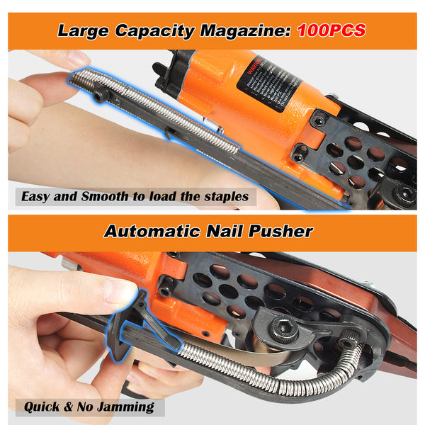 KAMSIN K-SC760 16 Gauge 1/2" Crown Pneumatic Hog Ring Gun 3.0mm to 4.8mm Closure Diameter