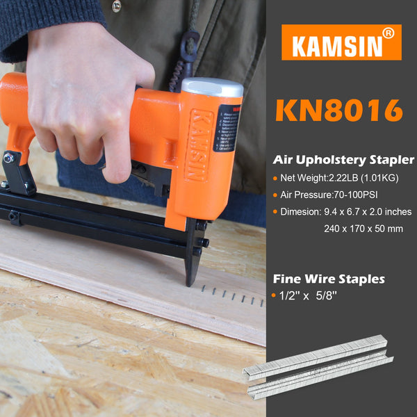 KAMSIN KN8016 21 Gauge Pneumatic Upholstery Stapler 1/2-Inch Crown