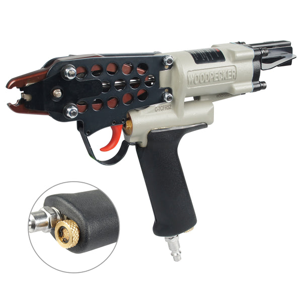 WOODPECKER C-7CFR52 Air Hog Ring Gun with Variable Speed Control, 15 Gauge 3/4’’ (19mm) Crown, Pneumatic Hog Ring Plier Tool for Fencing, Cages, Fastening