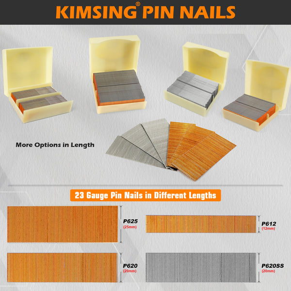 China-top Silver 23 Gauge 1/2'' - 1'' (12-25mm) Leg Length Headless Pin Nails