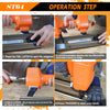 KAMSIN ST64 14 Gauge Heavy Duty Pneumatic Concrete T Nailer, 1 Inch to 2-1/2 Inch T Nails, Air Power T Nail Gun for Truss Building, Construction Framing and Concrete Nailing