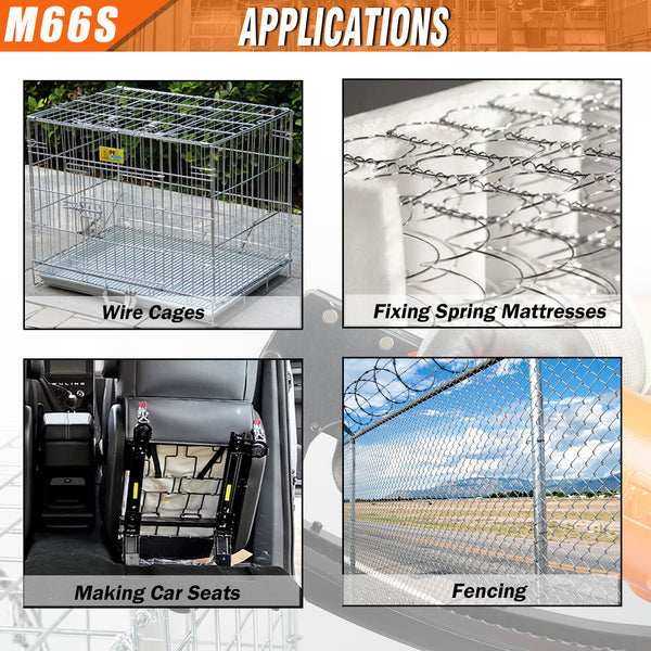 KAMSIN M66S Pneumatic Clipper Gun, Clinching Tool, Air Power Fencing Stapler for for Mattress Spring, Wire Cages, Sofa, Car Seat