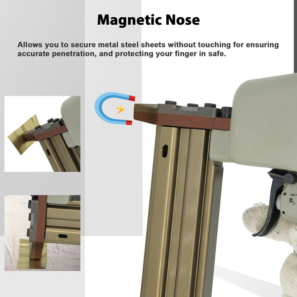 Woodpecker ST38H 14 Gauge Heavy Duty Concrete Nailer with Magnetic Muzzle, 3/4-inch to 1-1/2-inch T Nails