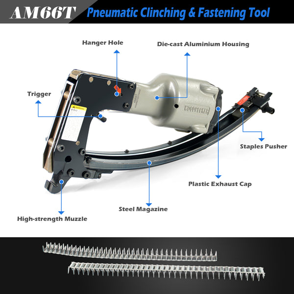 WOODPECKER AM66T Pneumatic Clinching Clipper for Fixing Mattress Spring