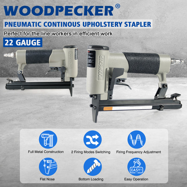 Woodpecker N7116S Continuous Firing Stapler 22 Gauge 3/8" Crown