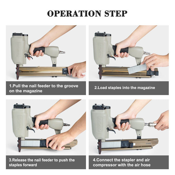 Woodpecker N838H Pneumatic Sheathing Stapler with Safety, 16 Gauge 7/16-Inch Crown Construction Staples