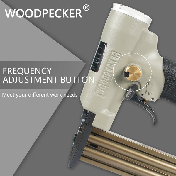 Woodpecker F30S 18 Gauge Pneumatic Continuous Firing Brad Nailer, 10-30mm Nails, Compact Brad Nail Gun Air Power Finish Nailer for Windows & Door, Cabinets, Interior Decoration