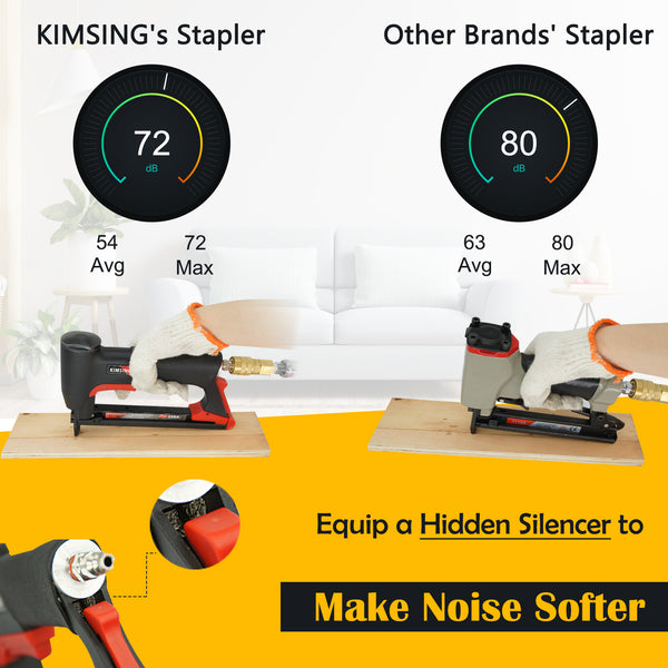 KIMSING K-7116 Pneumatic 22 Gauge 3/8" Crown Fine Wire Stapler