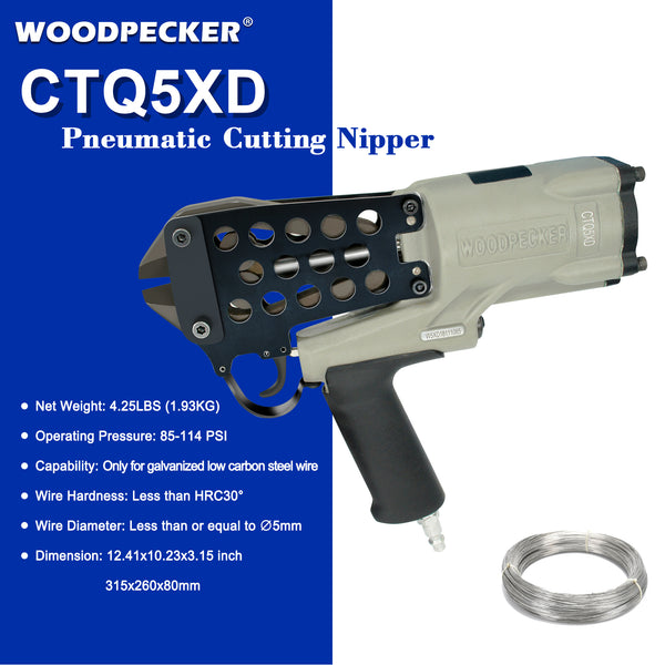 WOODPECKER CTQ5XD Pneumatic Heavy-Duty Cutting Nipper, Less Than 5mm Diameter Wire Cutting, Cutting Wire Tool, Air Power Wire Shear