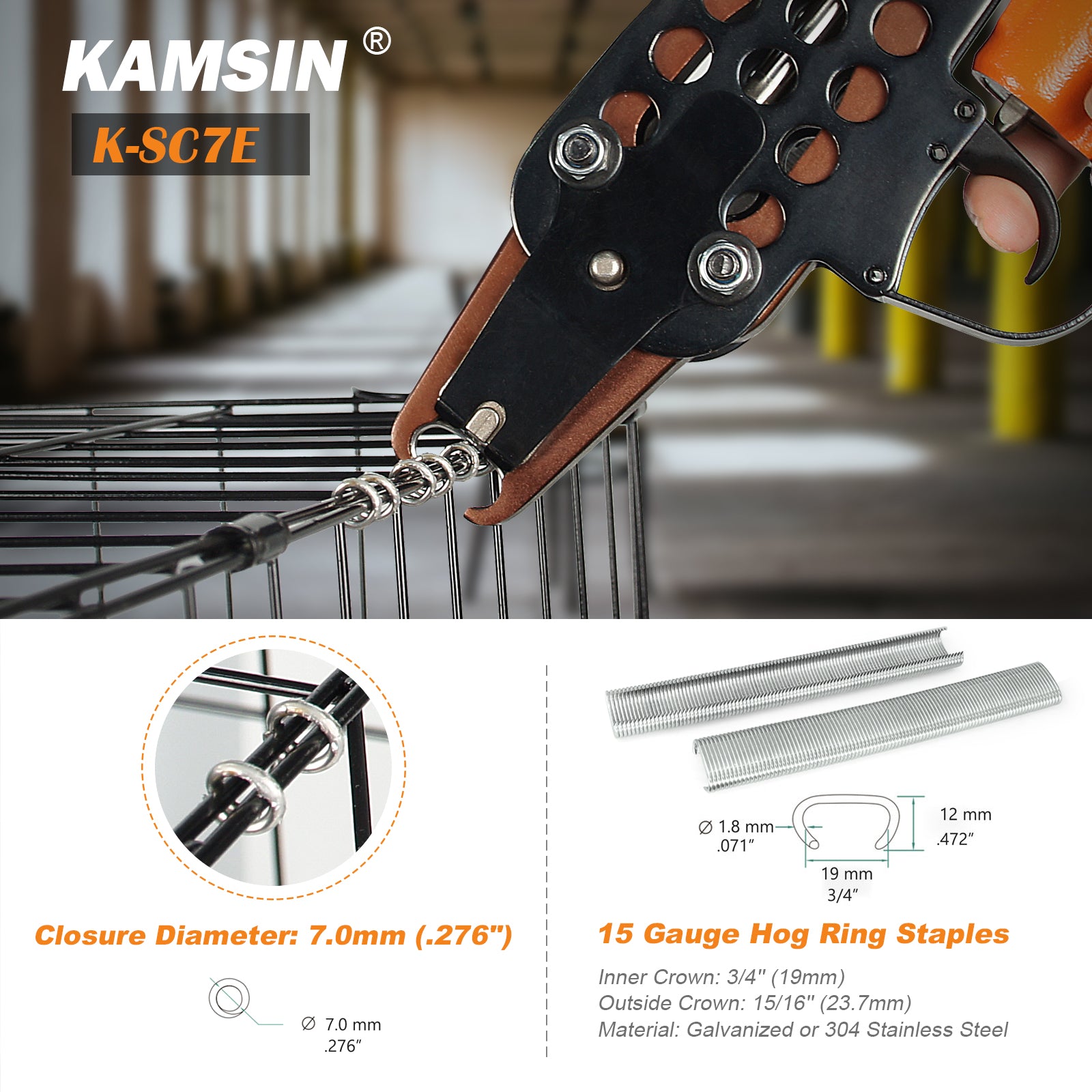 KAMSIN K-SC7E 15 Gauge Pneumatic 3/4